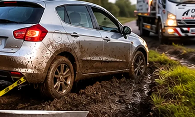 Service illustration of a vehicle stuck on muddy ground